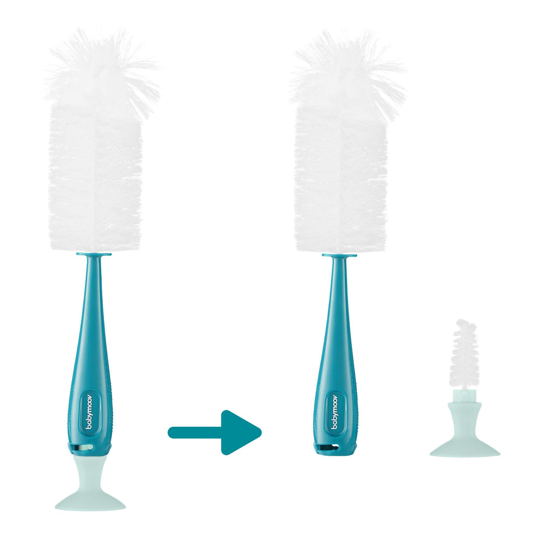 Babymoov Flaschenreiniger mit Saugnapf – 2-in-1 – Blau – Flaschenreiniger – MamaMilla