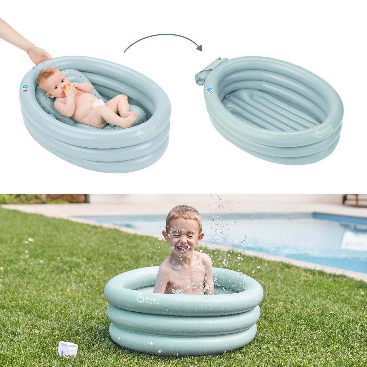 Babymoov Aufblasbare Badewanne – Aqua Dots – Badewanne – MamaMilla