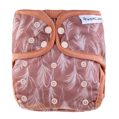 avo+cado One Size Explorer Windelüberzug – Wildpflanzen, Naturküche, Knospen, Giersch, Sand, Pampasgras, Moss, Mauve, Blätter, Kräuter, Grau, Pusteblume – – MamaMilla