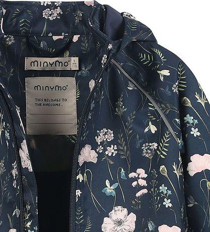 Minymo Softshelljacke - Flowers - Blue Nights - Softshell - Kind - MamaMilla