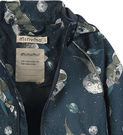 Minymo Softshell-Jacke – Dinos im Zimmer – Blue Nights – Softshell – Kind – MamaMilla