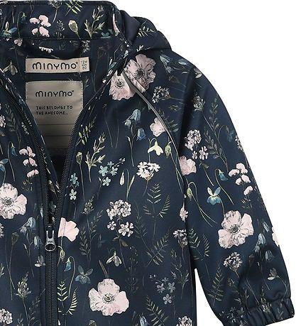 Minymo Softshell-Anzug - Flowers - Blue Nights - Softshell - Kind - MamaMilla