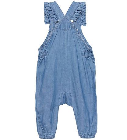 Minymo-Overall mit Rüschen – Denim – Grey Mist – Hosen – MamaMilla