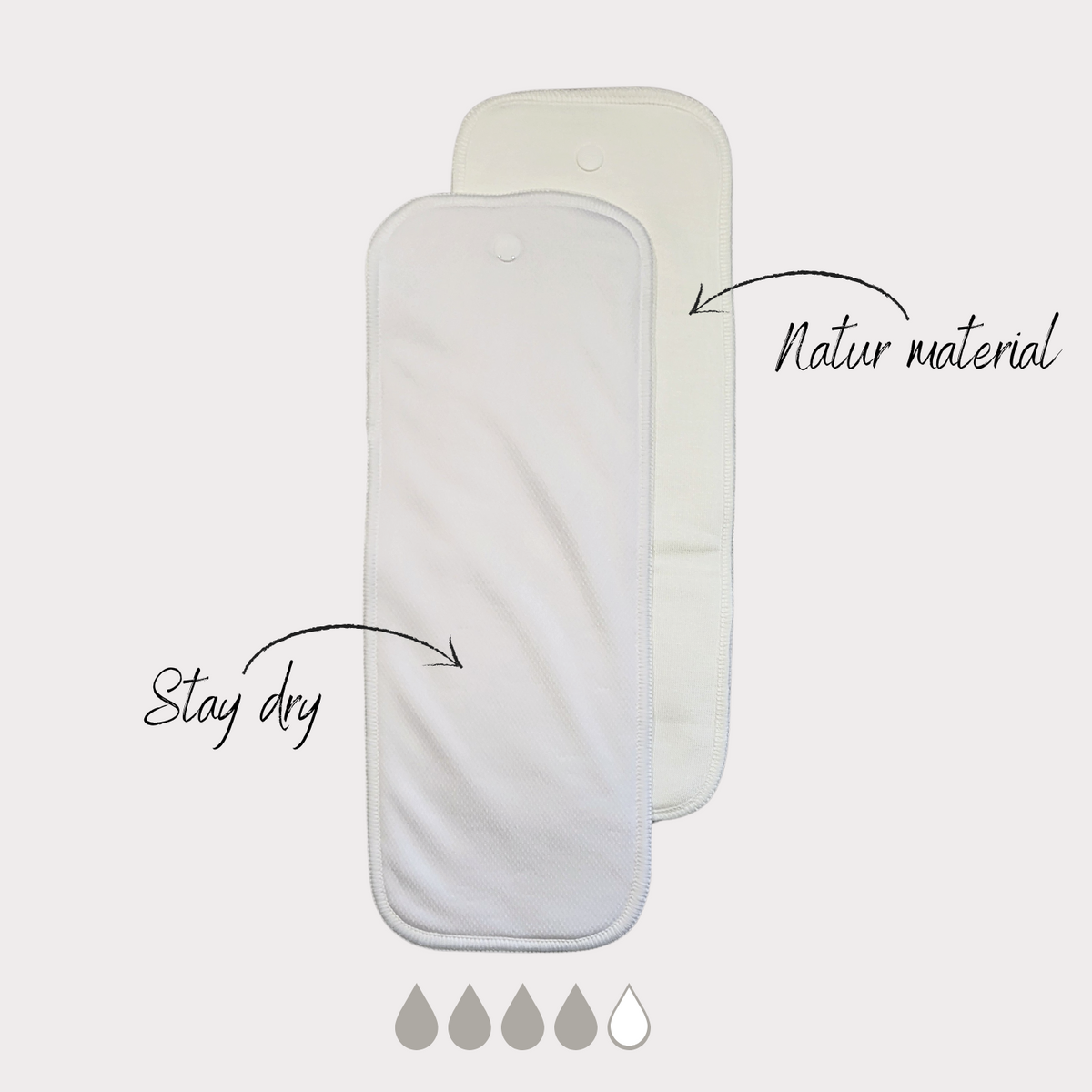 Knapp 2-Knopf-Inlet (Stay-dry) – Inlägg to tygblöjor – MamaMilla