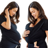 Moby Top mit Stützfunktion und Wickel-T-Shirt Bump & Beyond – Schwarz – Stretch-Wickel – MamaMilla