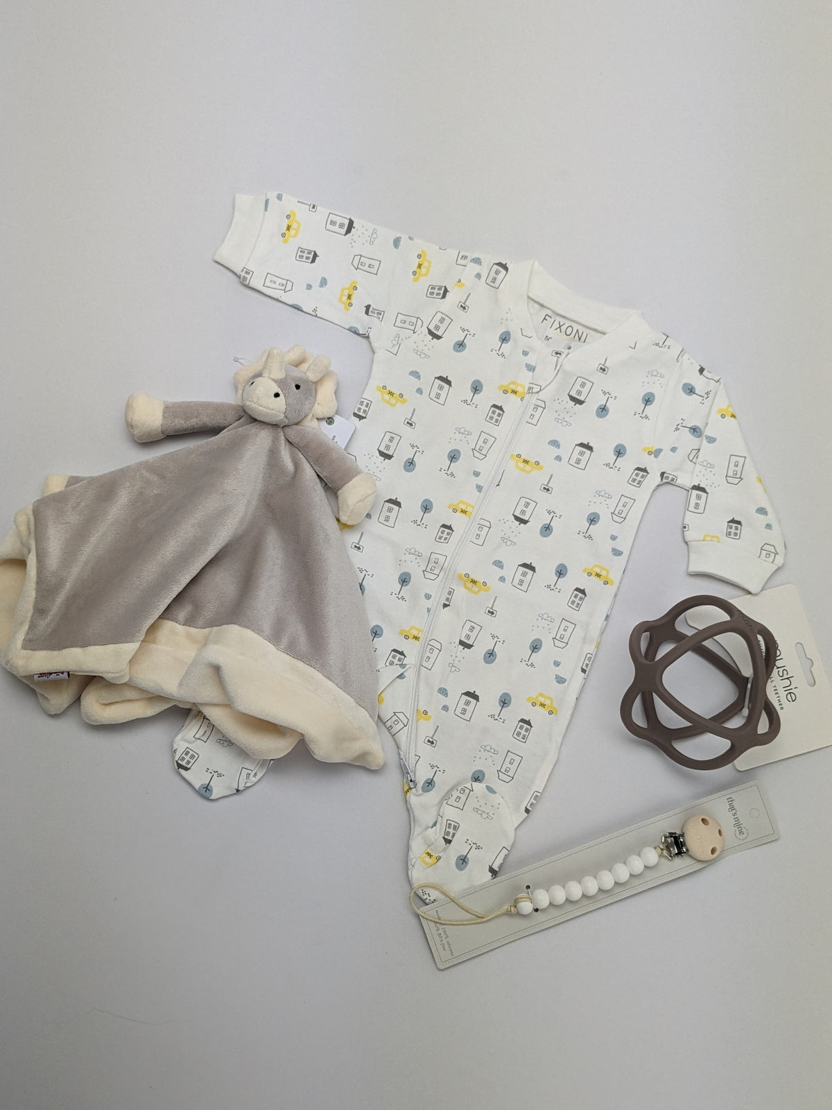 Fixoni Overall/Nachtanzug mit Füßen – New Nadja – City – Weiß – Overall – MamaMilla