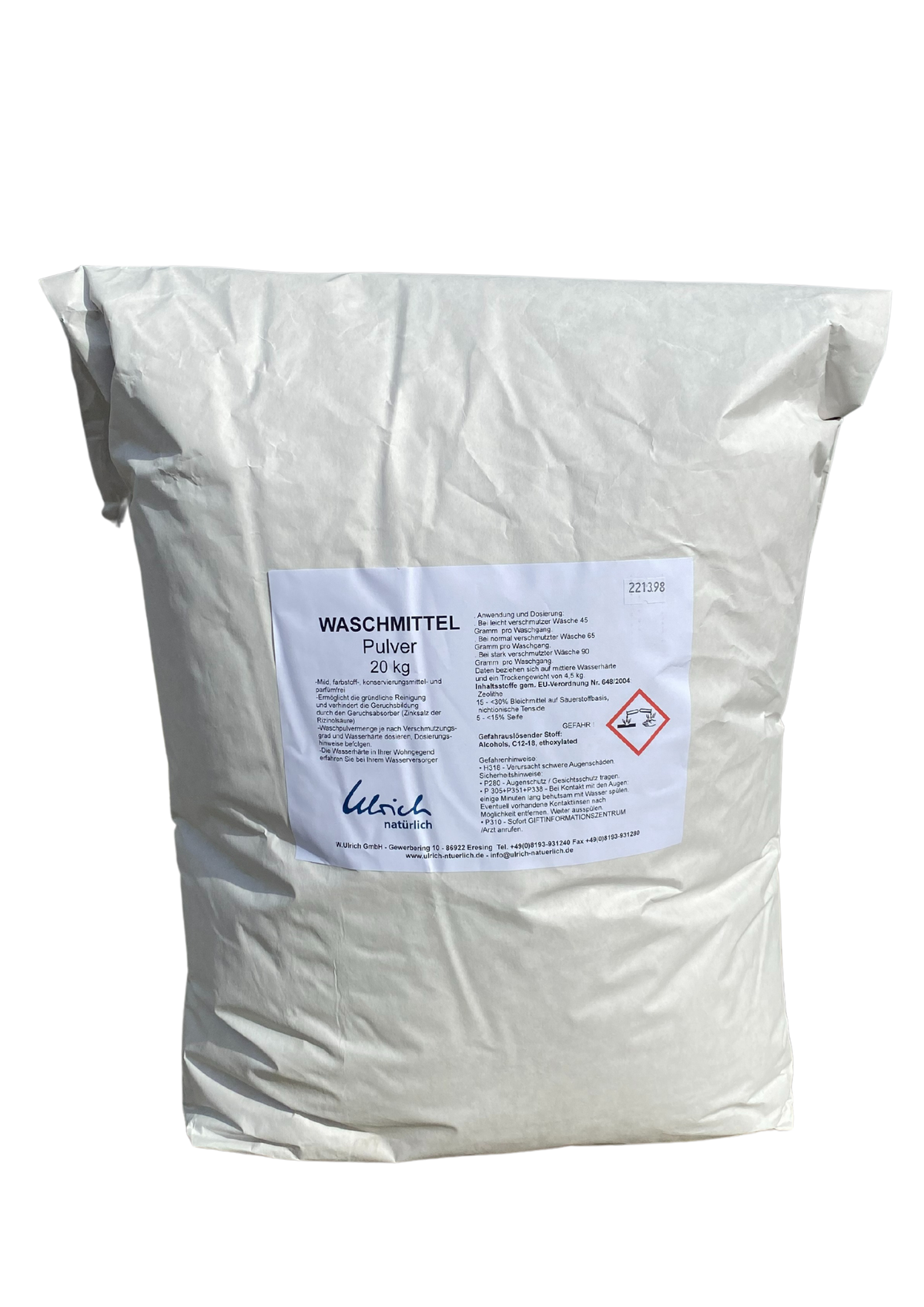 Ulrich Natürlich Sportwaschmittel mit Geruchsabsorber (Actifresh) – Pulver – 20 kg – Waschpulver – MamaMilla