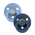 BIBS Color runder Schnuller Größe 2, Latex – Sky Blue/Steel Blue (2er-Pack) – MamaMilla