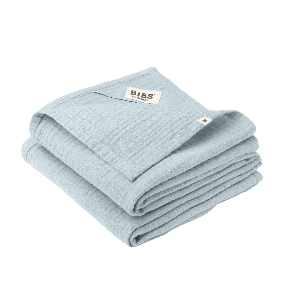 BIBS 2er-Pack Stoffwindeln „Baby Blue“ aus weichem Musselin (Bio-Baumwolle) – MamaMilla