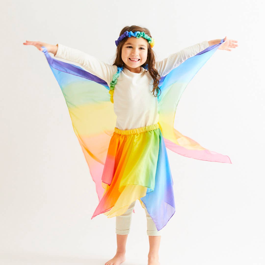 Sarahs Seiden-Regenbogenflügel aus Seide – für Feen-Verkleidungsspiele – MamaMilla