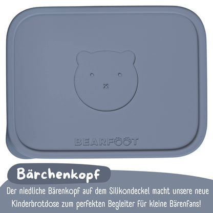 BEARFOOT Lunchbox aus Bento-Stahl mit 4/6 Fächern (verstellbar) – Blau: 700 ml – Lunchbox – MamaMilla