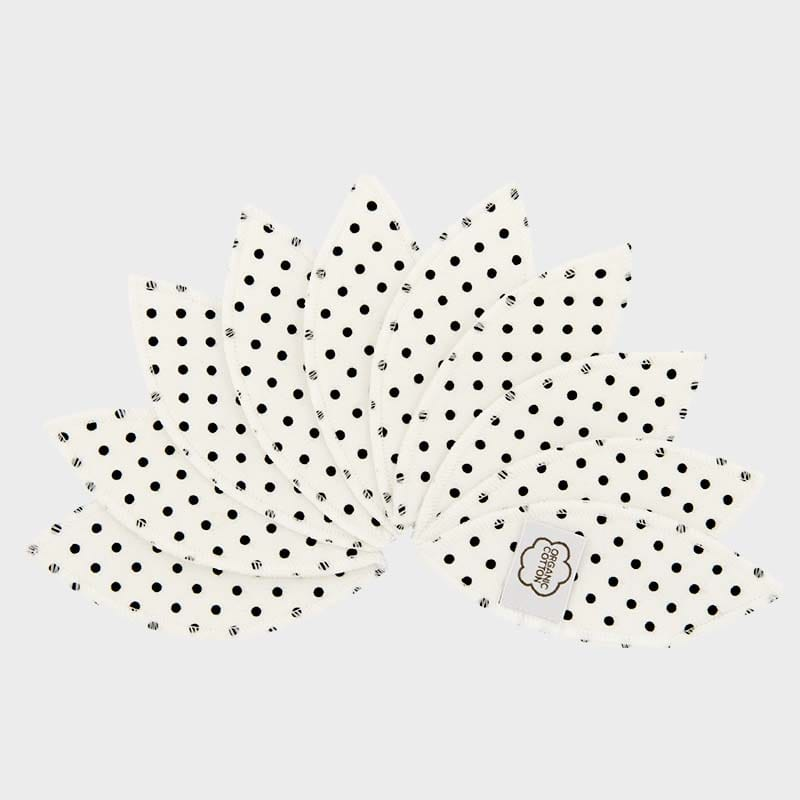 Imse Vimse labia pads i økologisk bomuld - Black Dots, 10 stk