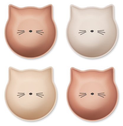 Liewood Filiz snackskåle 4-pak - Cat Tuscany Rose Multi Mix