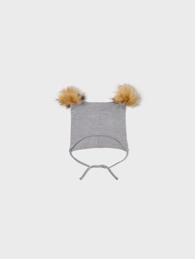 Name it Mütze aus Wolle mit Bommel – Wuppo – Silberfiligran – Babymütze – MamaMilla