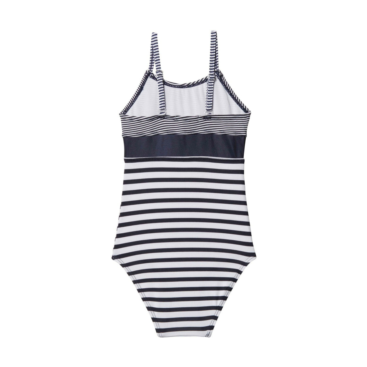 Steiff badedragt navy striber - detalje med bamsemotiv