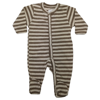 Joha Baumwoll-Nachthemd mit Füßen – Streifen – Beige/Creme – Nachtwäsche – MamaMilla