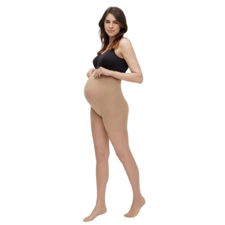 Mamalicious Stützende Nylonstrümpfe (30 den) 2er-Pack – Sabrina – Hellbraun – Umstandsmode – MamaMilla