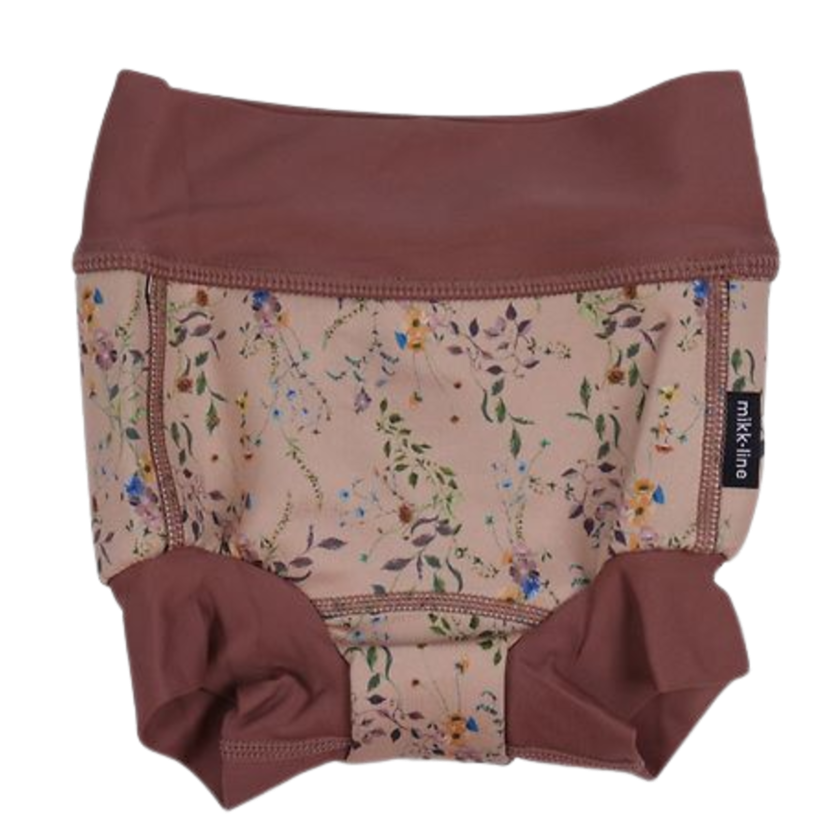 Mikk-line Neopren-Windelshorts – Blumen – Nougat – Bademode – MamaMilla