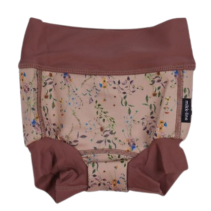 Mikk-line Neopren-Windelshorts – Blumen – Nougat – Bademode – MamaMilla