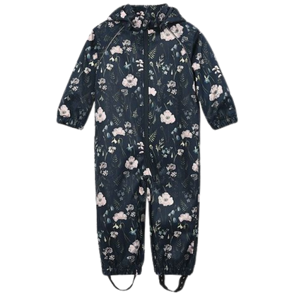 Minymo Softshell-Anzug - Flowers - Blue Nights - Softshell - Kind - MamaMilla