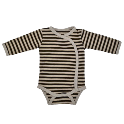 Kleiner Rags-Body mit Seitenverschluss – Streifen – Grau – Body – MamaMilla
