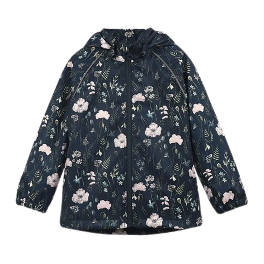Minymo Softshelljacke - Flowers - Blue Nights - Softshell - Kind - MamaMilla