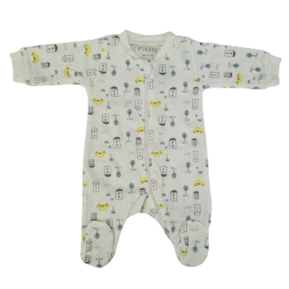 Fixoni Overall/Nachtanzug mit Füßen – New Nadja – City – Weiß – Overall – MamaMilla