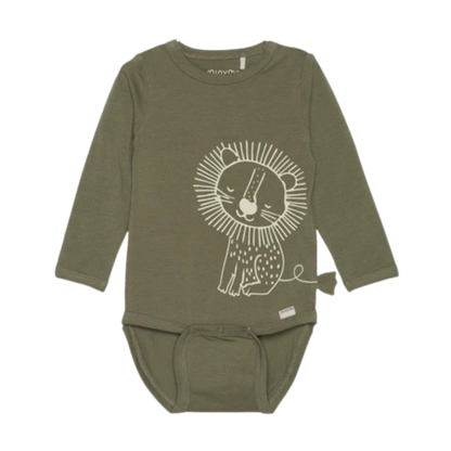 Minymo Body – Löwe – Tiefes Flechtengrün – Body – MamaMilla