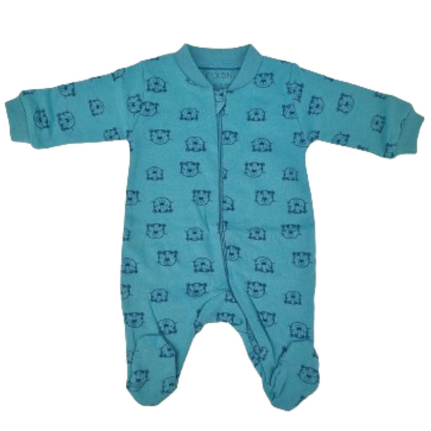 Fixoni Overall/Nachtanzug mit Füßen – New Nadja – Tiger – Blau – Overall – MamaMilla