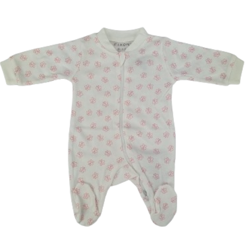 Fixoni Overall/Nachtanzug mit Füßen – New Nadja – Butterfly – Weiß – Overall – MamaMilla