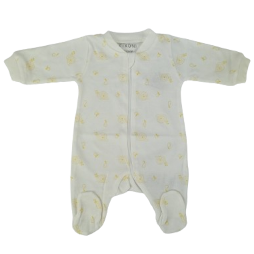 Fixoni Overall/Nachtanzug mit Füßen – New Nadja – Schnecke – Weiß – Overall – MamaMilla