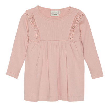 Minymo Rib-Kleid – Mahogany Rose – Kleid – MamaMilla