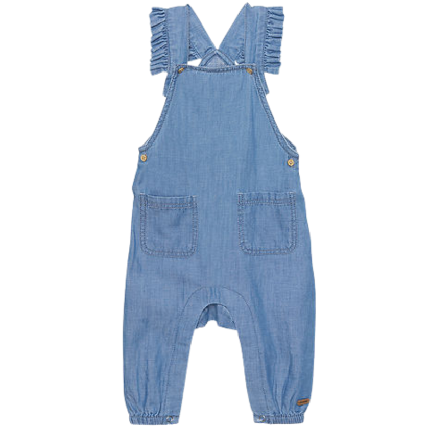 Minymo-Overall mit Rüschen – Denim – Grey Mist – Hosen – MamaMilla