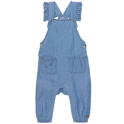 Minymo-Overall mit Rüschen – Denim – Grey Mist – Hosen – MamaMilla