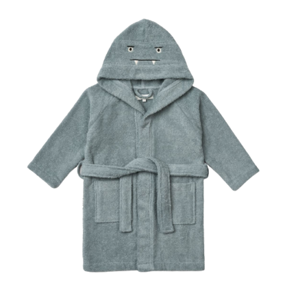 Liewood Bio-Bademantel – Lily – Monster – Blue Fog Mix – Badeanzug – MamaMilla