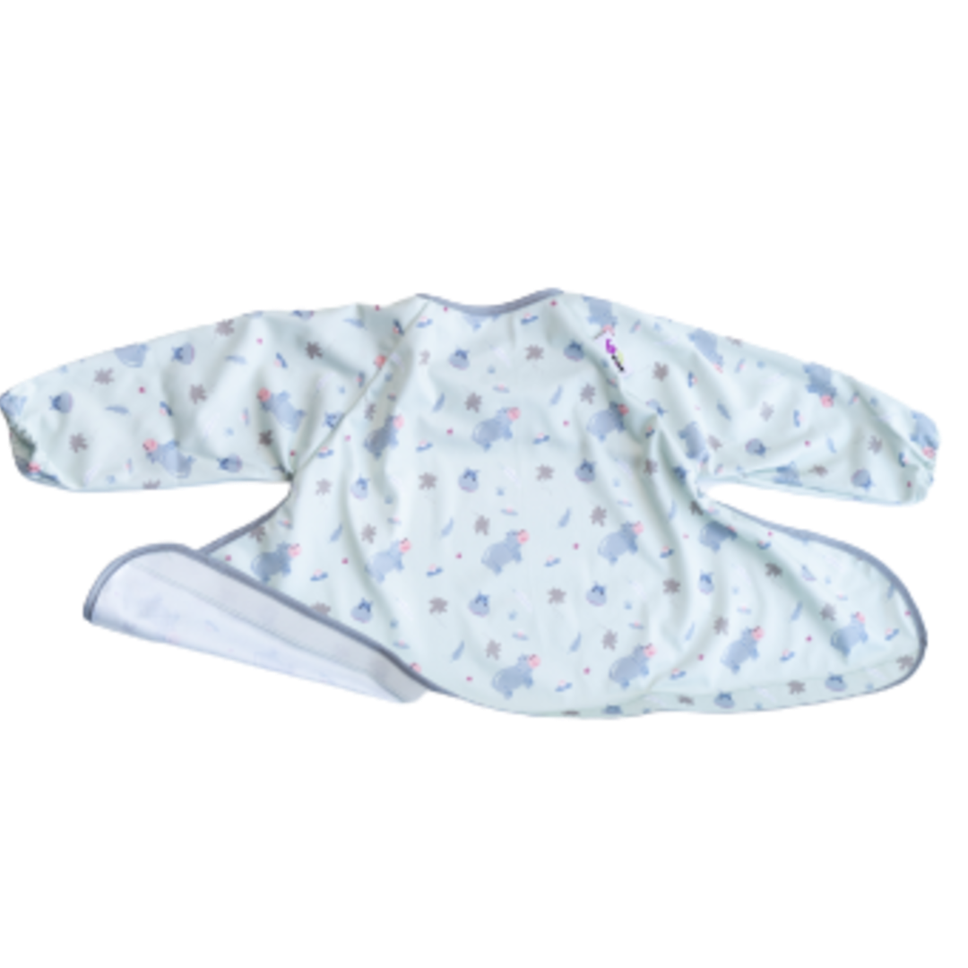Tidy Tot Lätzchen mit langen Ärmeln für Tablett – Blue Hippo – Lätzchen mit Ärmeln – MamaMilla