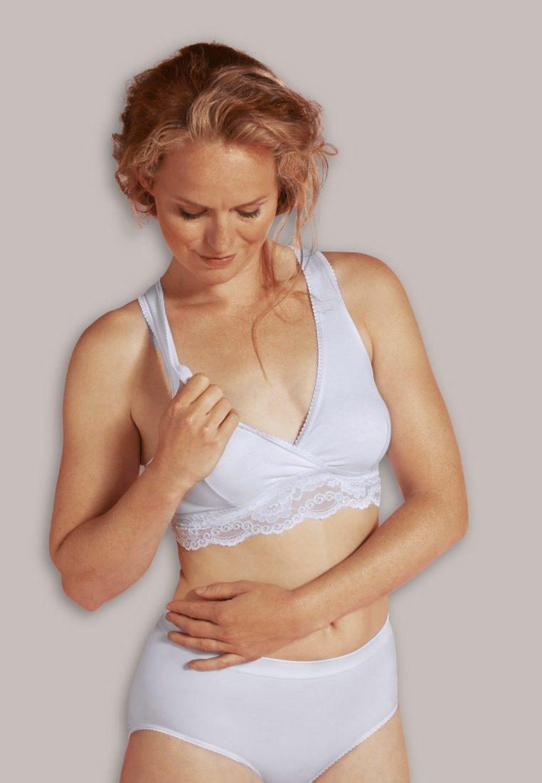 Carriwell Organic Crossover Still-BH – Weiß – Stillkleidung – MamaMilla