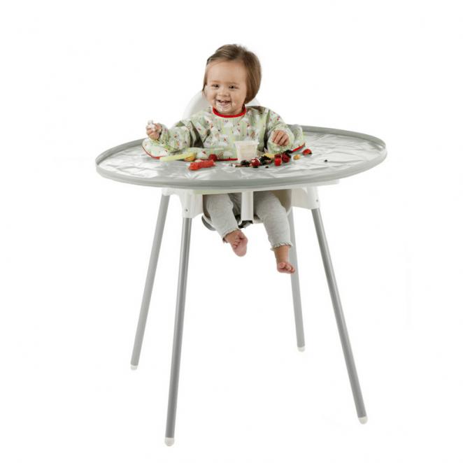 Tidy Tot Lätzchen und Tablett – SET – Graue Äpfel – Lätzchen mit Ärmeln – MamaMilla