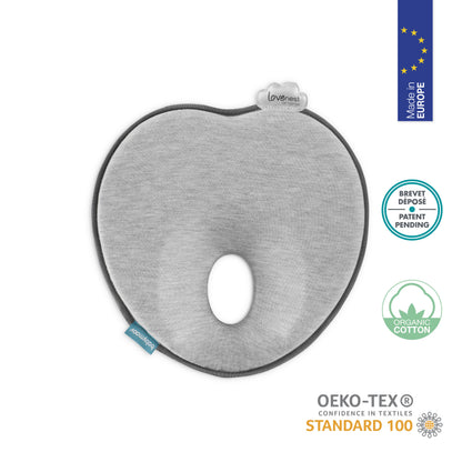 Babymoov Ergonomisches Babykissen (Lovenest) – Grau (0–4 m) – Baby-Kopfkissen – MamaMilla