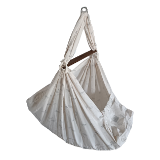 MamaMilla Sling-Wiege – Blaue Federn – Sling-Wiege – MamaMilla