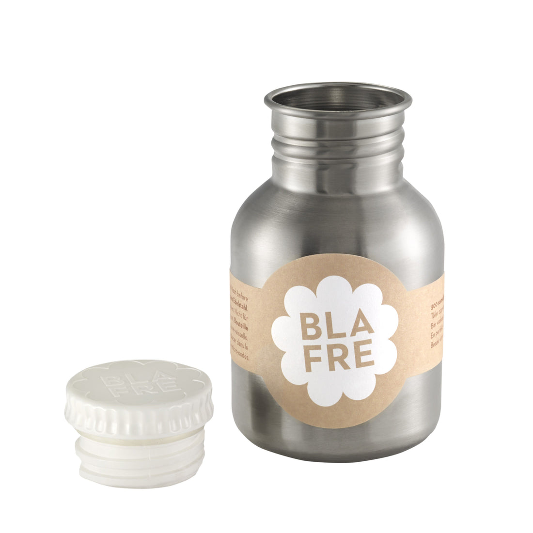 BLAFRE Trinkflasche aus Edelstahl – 300 ml – Weiß – Trinkflasche aus Stahl – MamaMilla