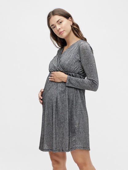 Mamalicious glitzerndes Schwangerschafts- und Stillkleid – Umstandsmode – MamaMilla