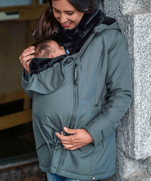 Wombat &amp; Co. WALLABY 4-in-1-Winterjacke für Schwangere/Tragejacke – Grau – Tragejacke – MamaMilla