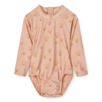 Liewood Baby-Badeanzug mit langen Ärmeln – Maxime-Badeanzug – Muschel / Pale Tuscany – Bademode – MamaMilla