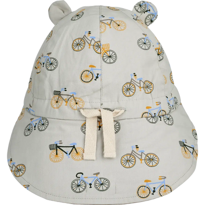 Liewood Wende-Sonnenhut mit Schirm und Ohr – Gorm – Fahrrad/Wolkenblau – Sonnenhut – MamaMilla