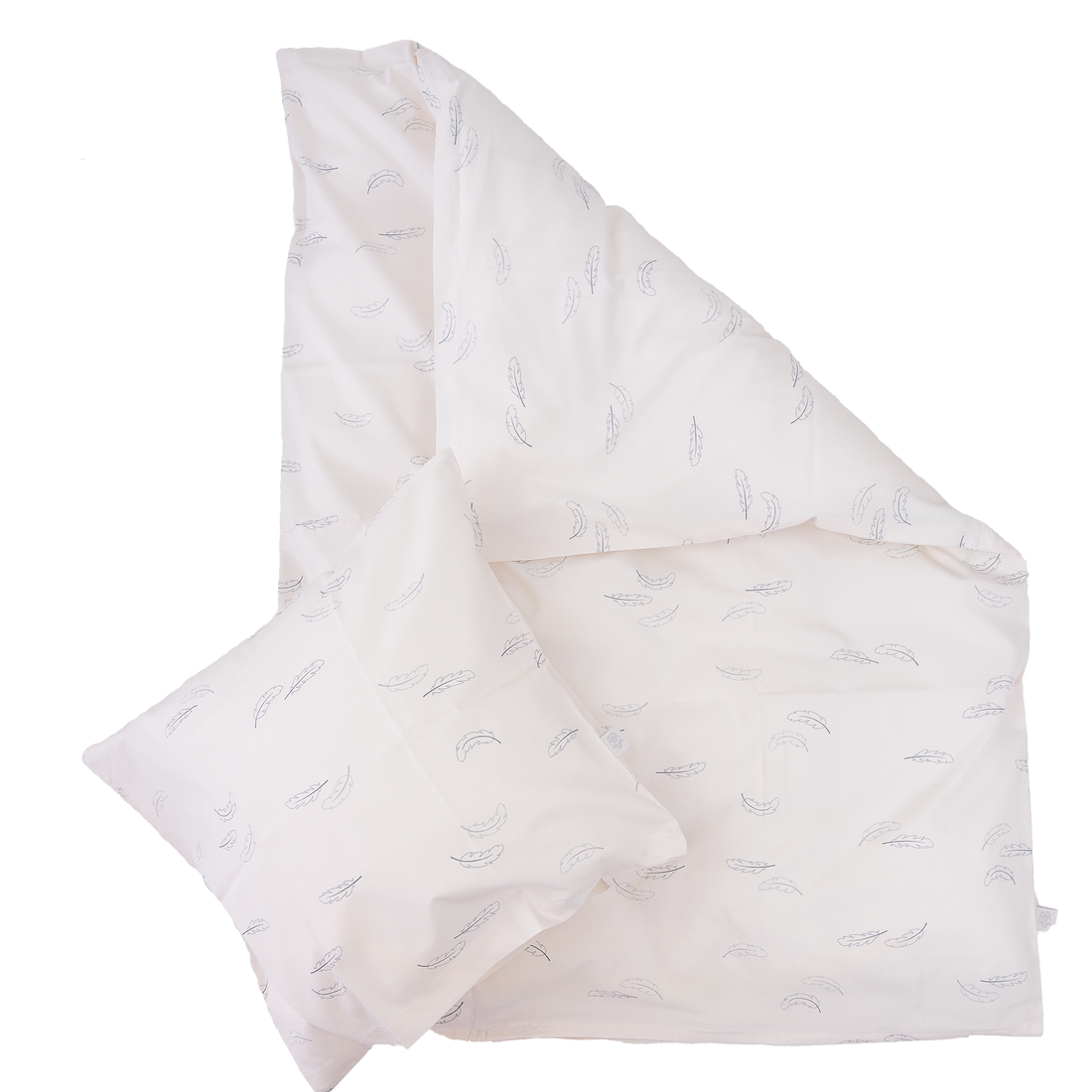 MamaMilla Babybettwäsche aus Bio-Baumwolle – Blaue Federn – Babybettwäsche – MamaMilla