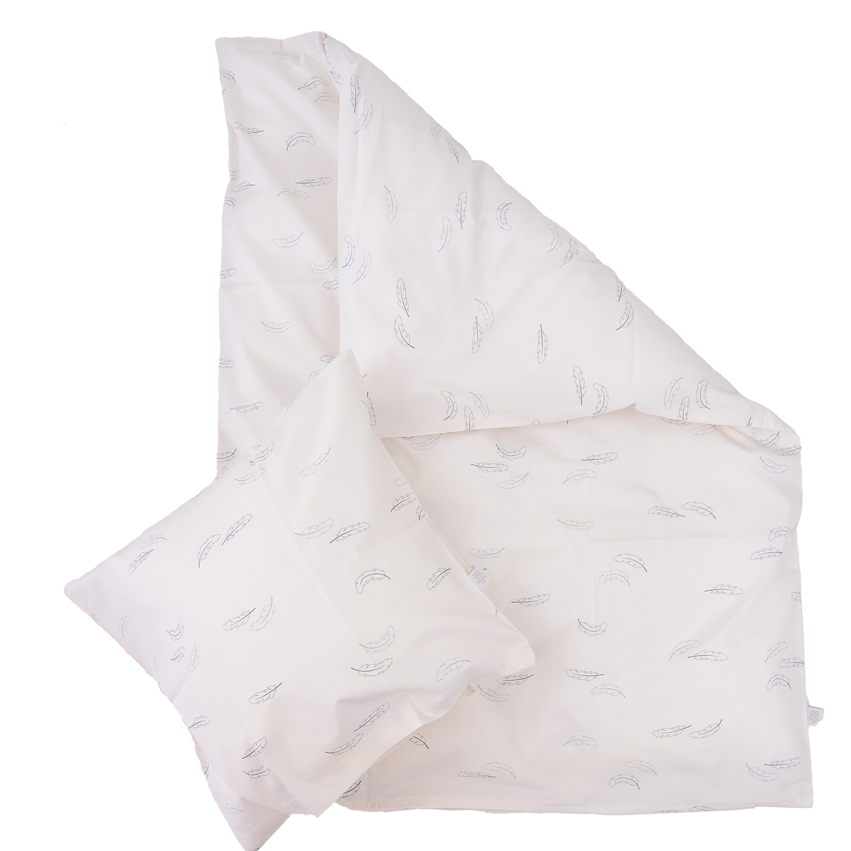 MamaMilla Babybettwäsche aus Bio-Baumwolle – Blaue Federn – Babybettwäsche – MamaMilla