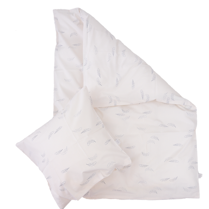 MamaMilla Babybettwäsche aus Bio-Baumwolle – Blaue Federn – Babybettwäsche – MamaMilla