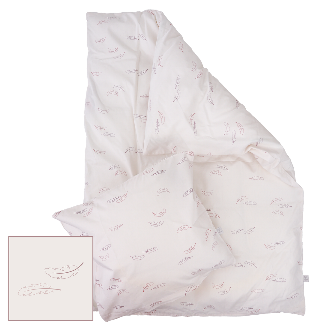 MamaMilla Babybettwäsche aus Bio-Baumwolle – Rosa Federn – Babybettwäsche – MamaMilla