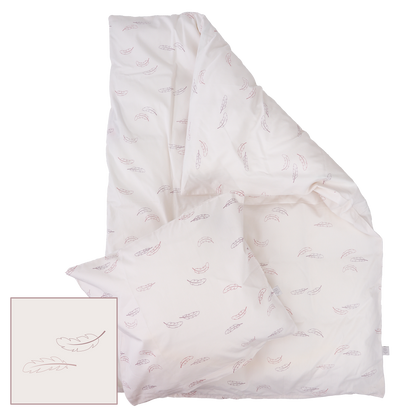 MamaMilla Babybettwäsche aus Bio-Baumwolle – Rosa Federn – Babybettwäsche – MamaMilla